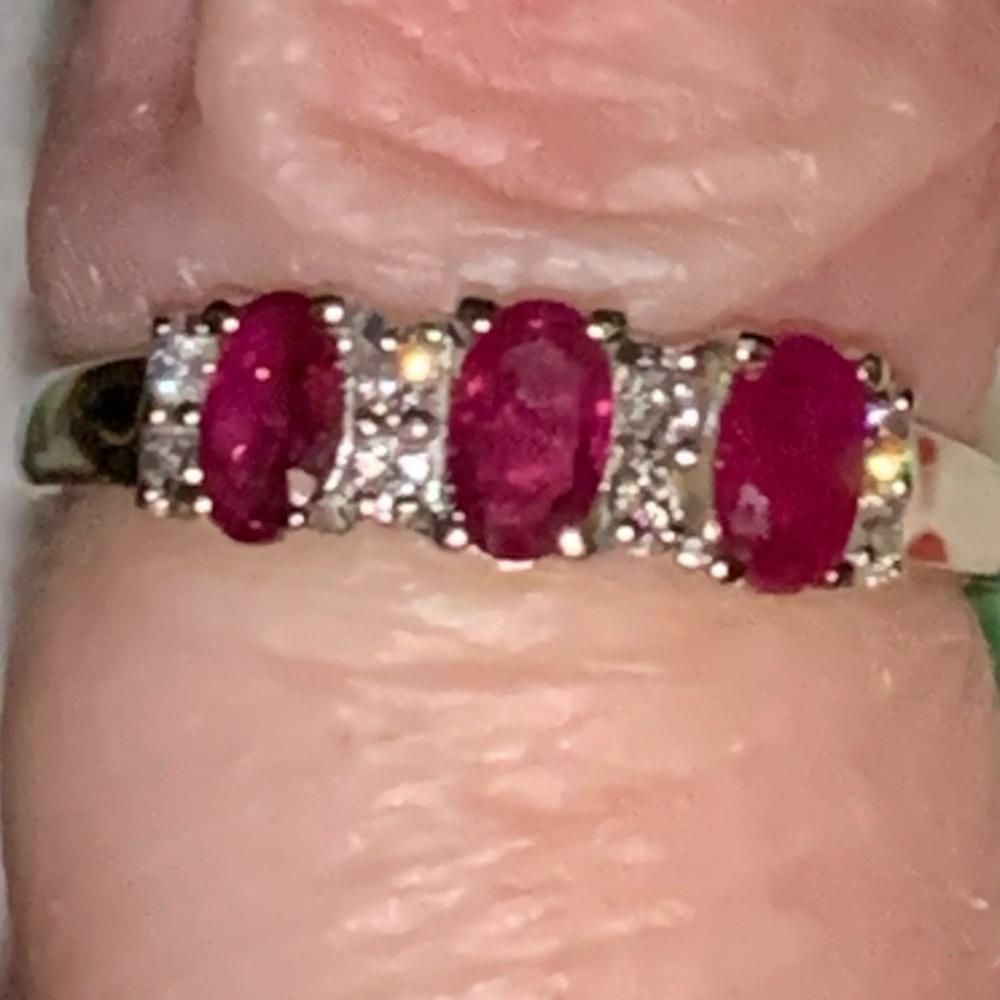10K solid gold Ruby and Diamond Ring